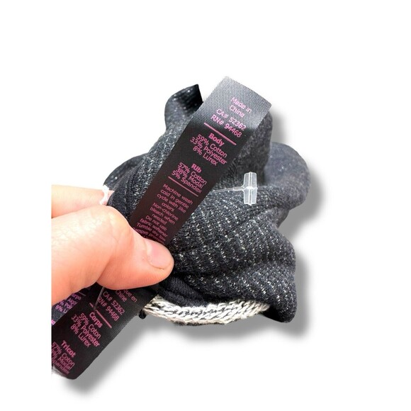 Betsey Johnson Performance Black Striped Cowl Neck Pullover Womens Size M - Picture 9 of 9